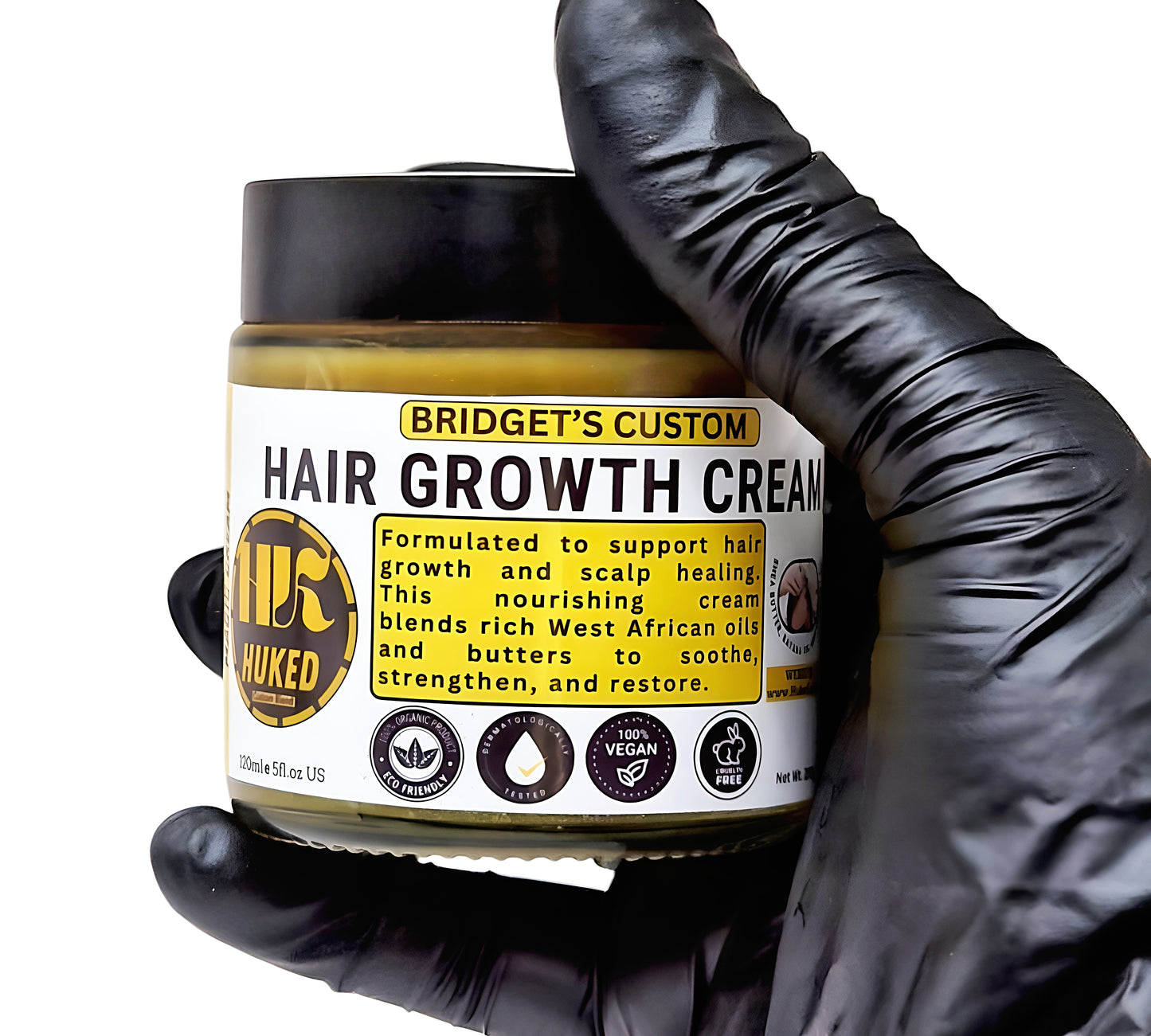 Huked Hair Growth Cream – Nourishing Butter Blend for Thicker, Healthier Hair | Shea, Batana, Fenugreek & Rosemary | Handmade in the UK