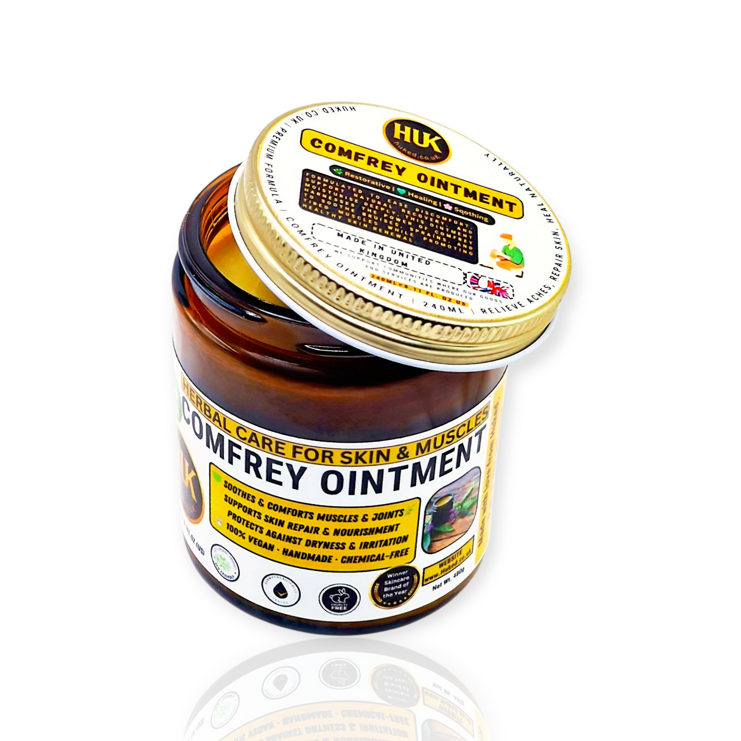 Comfrey Ointment – Natural Healing Cream for Pain Relief, Bruises & Skin Repair | 240ml