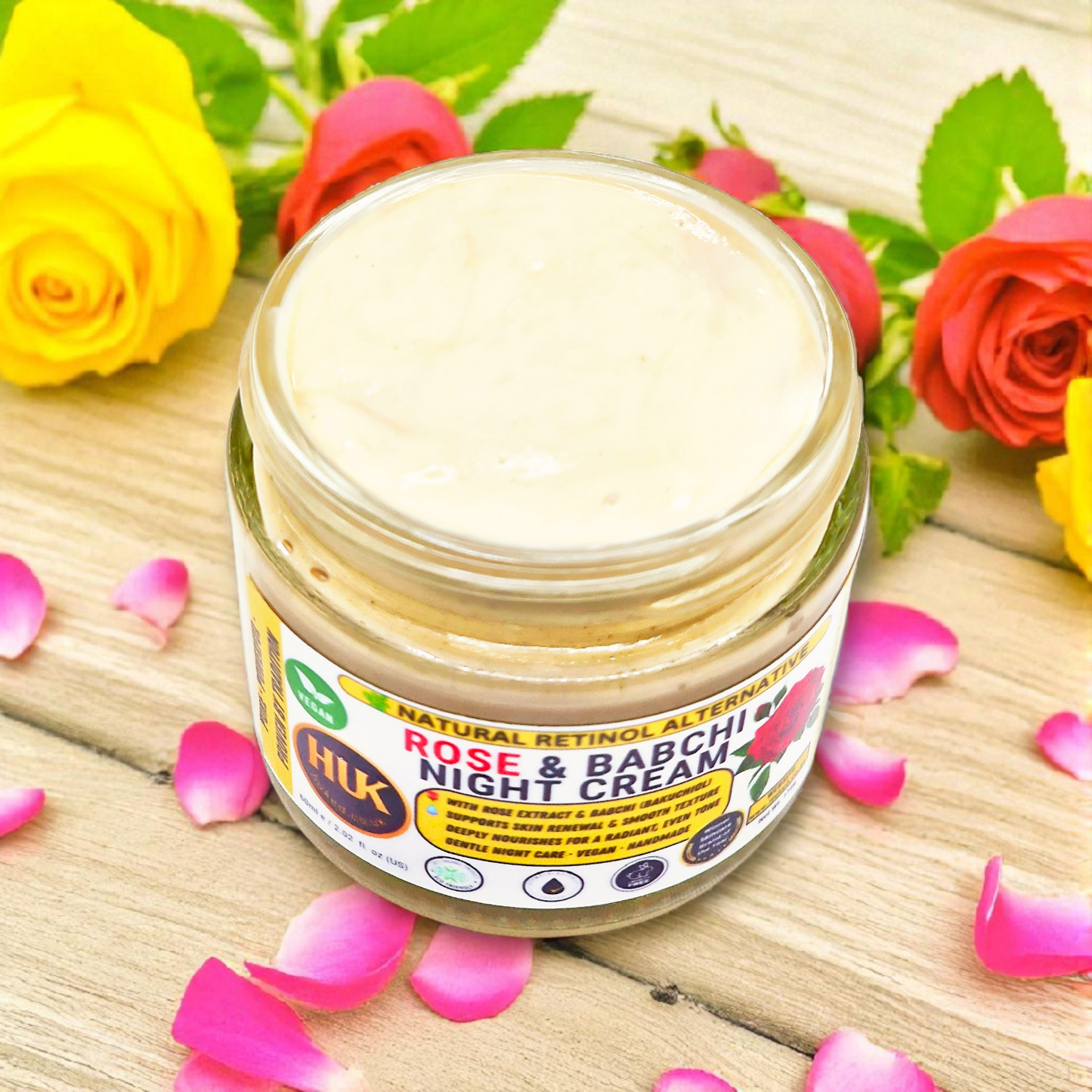Rose & Babchi Night Cream – Natural Brightening & Hydrating Formula for Glowing Skin | 60ml