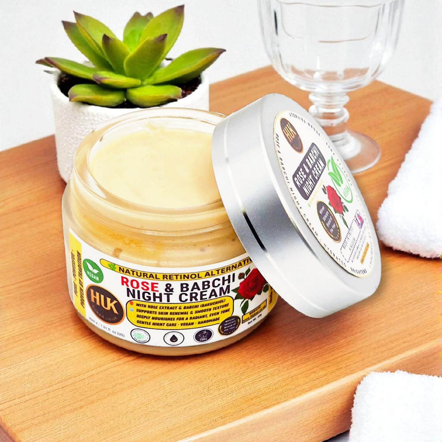 Rose & Babchi Night Cream – Natural Brightening & Hydrating Formula for Glowing Skin | 30ml