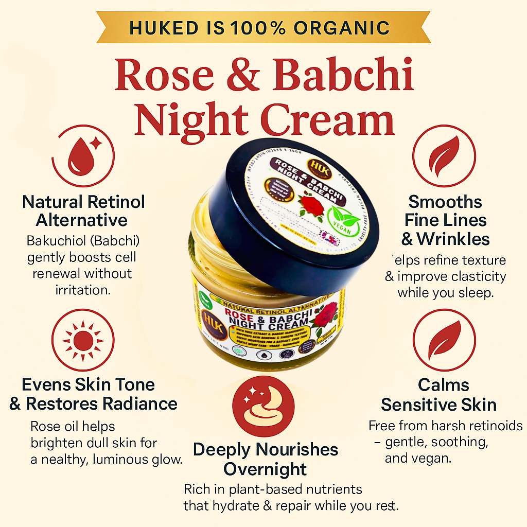 Rose & Babchi Night Cream – Natural Brightening & Hydrating Formula for Glowing Skin | 60ml