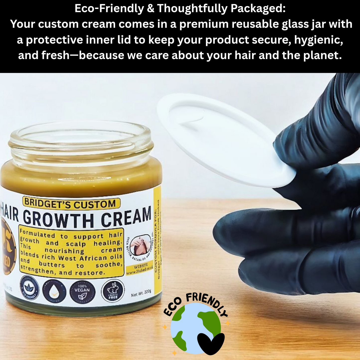 Huked Hair Growth Cream – Nourishing Butter Blend for Thicker, Healthier Hair | Shea, Batana, Fenugreek & Rosemary | Handmade in the UK