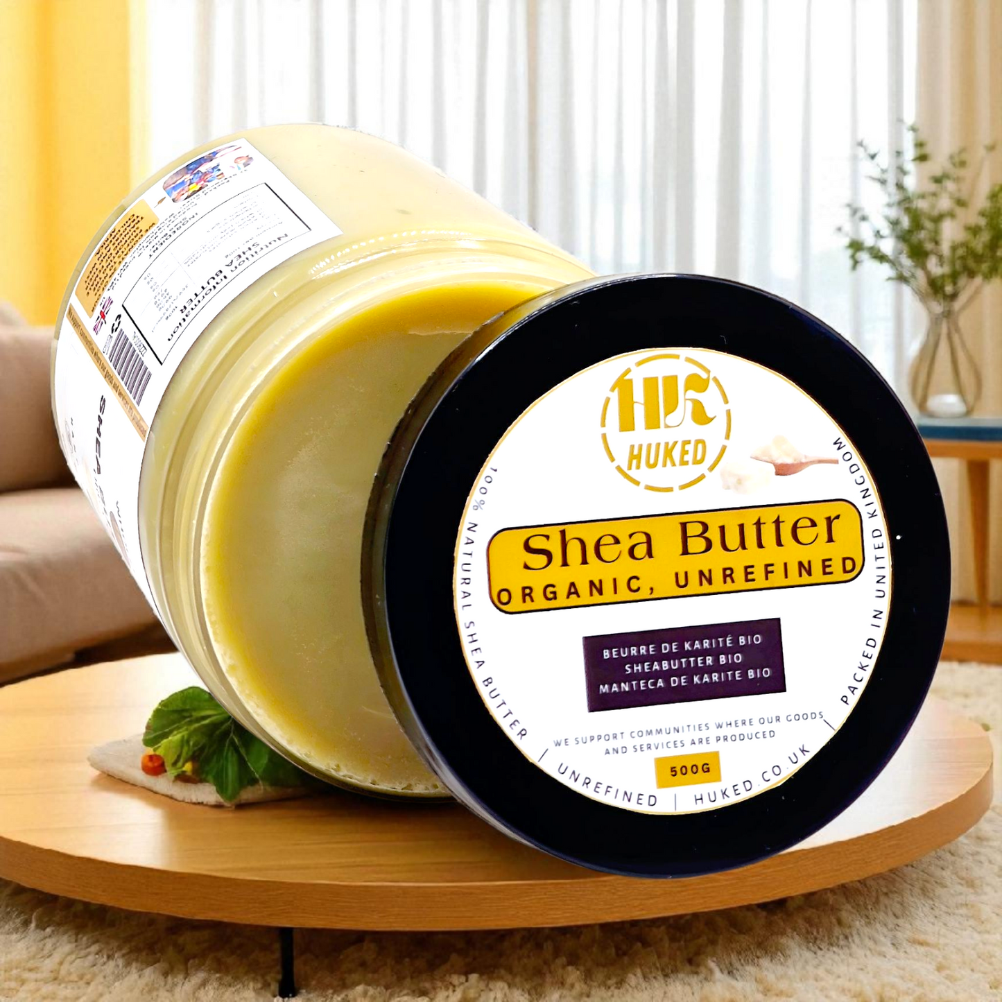 100% Pure Organic Shea Butter – Vegan, Plastic-Free & Nourishing Skin Care - 500g - UK