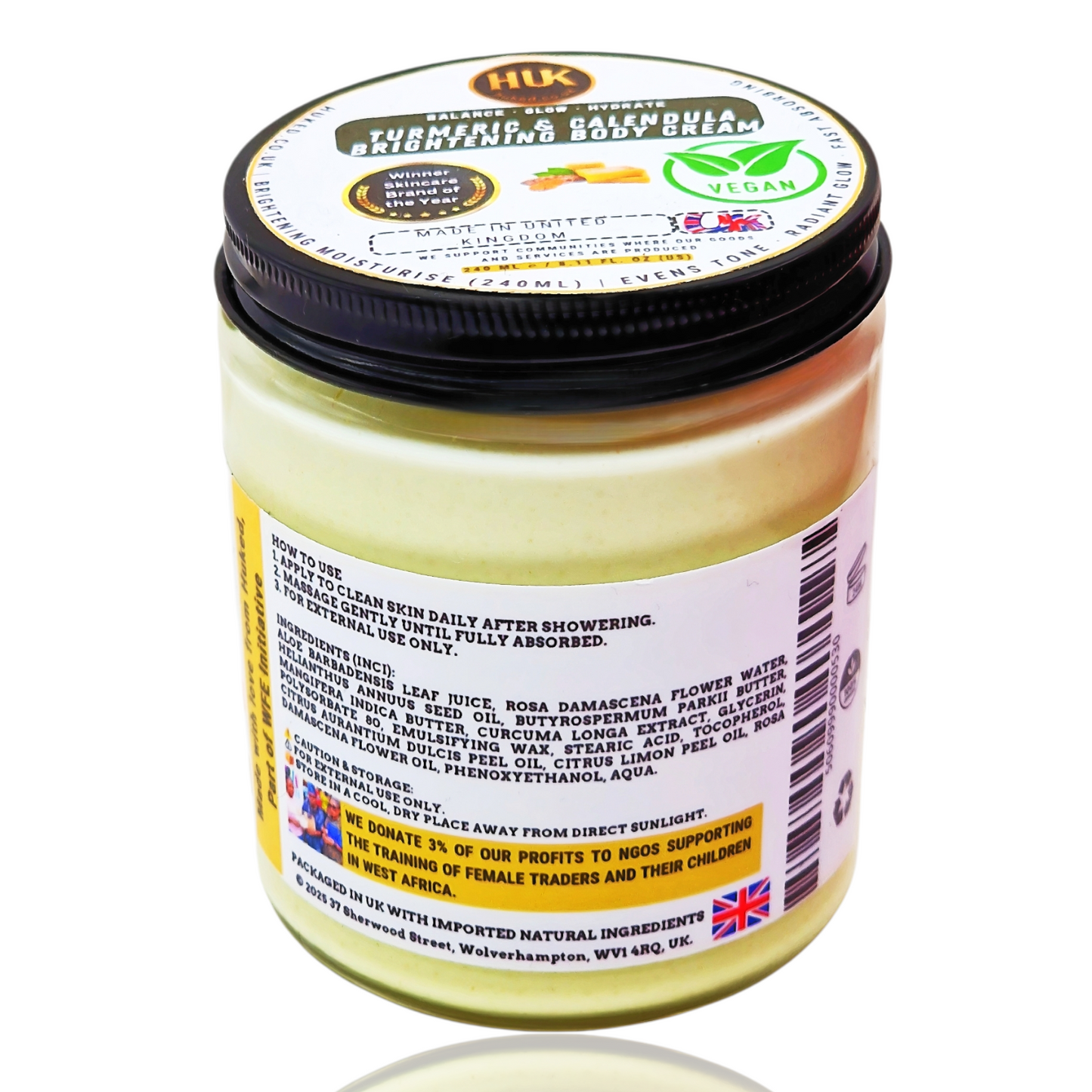 Turmeric & Calendula Brightening Body Cream – Glow Boost, Even Skin Tone & Deep Hydration