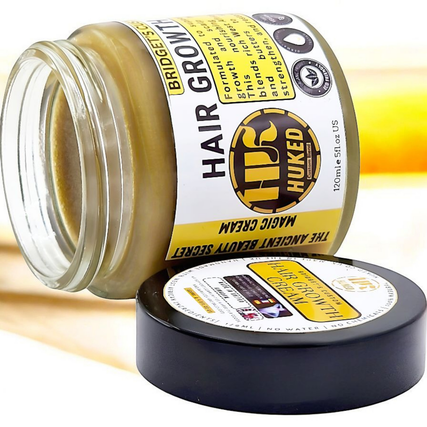 Huked Hair Growth Cream – Nourishing Butter Blend for Thicker, Healthier Hair | Shea, Batana, Fenugreek & Rosemary | Handmade in the UK