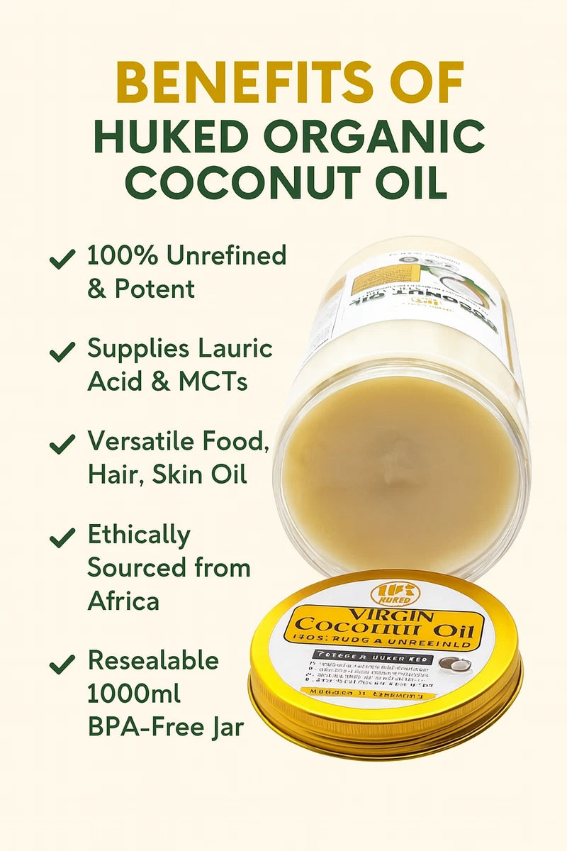 Organic Virgin Coconut Oil 1000ml – Cold Pressed, Pure & Unrefined, Ethically Sourced – Raw Coconut Oil for Cooking, Skin & Hair