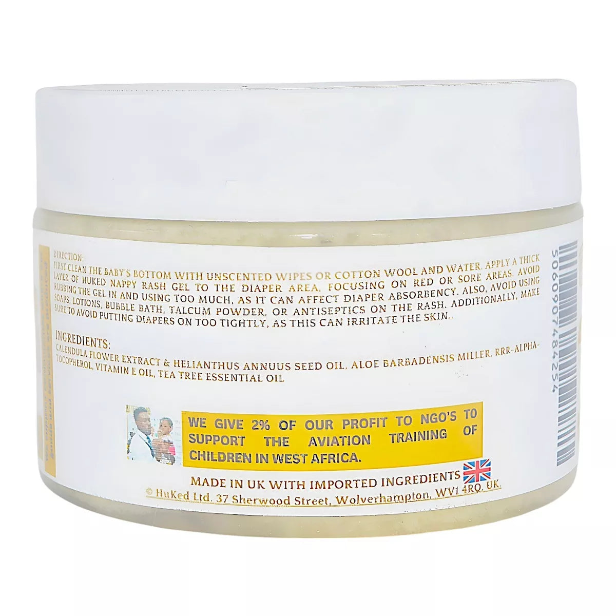 HuKed Nappy Rash Gel – Natural Calendula & Aloe Vera Gel for Diaper Rash Relief – Gentle, Chemical-Free, Baby-Safe Skincare, 120ml