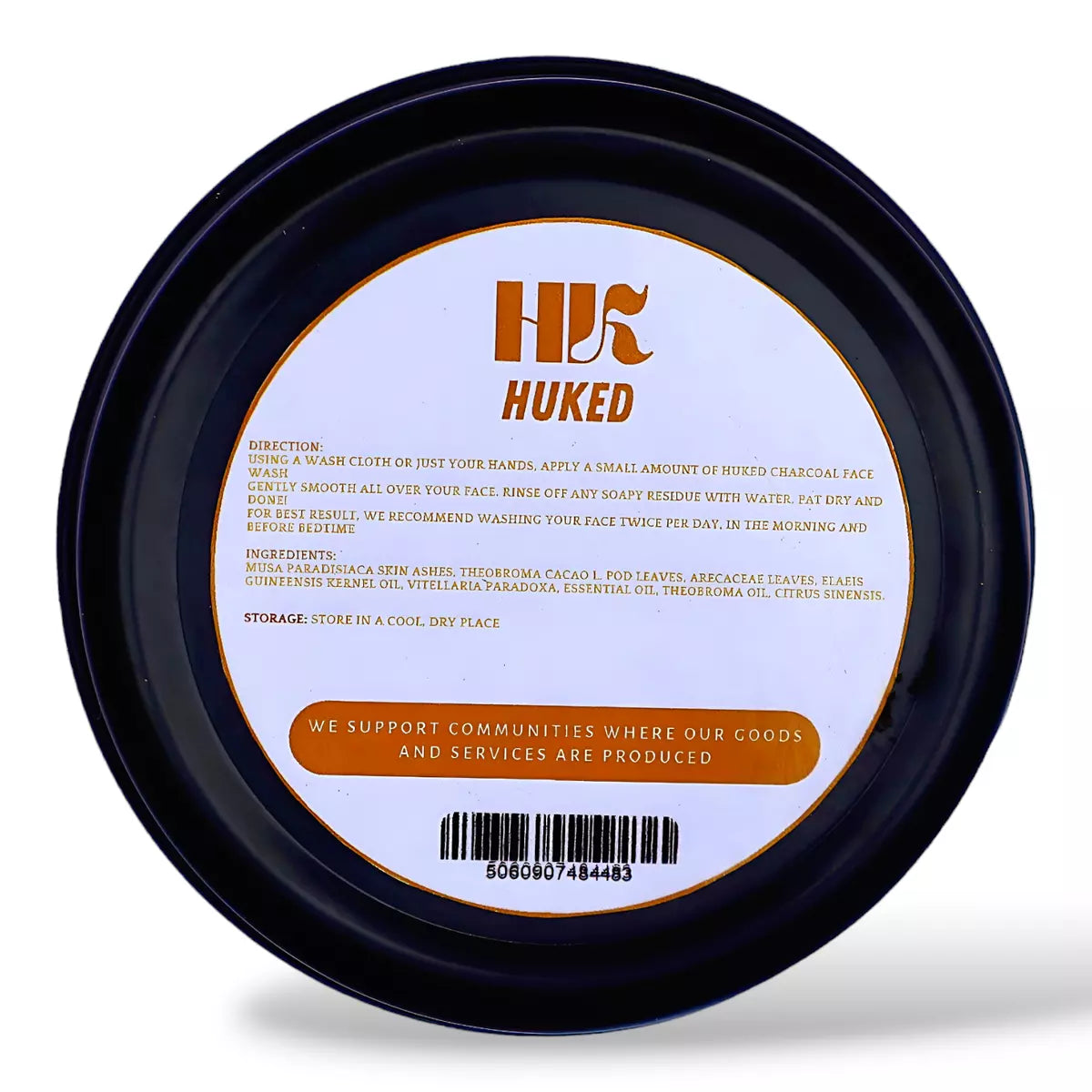 Huked Charcoal Face Wash - Organic & Chemical-Free Deep Cleansing for Radiant Skin, Removes Impurities & Refreshes Pores - 150ml