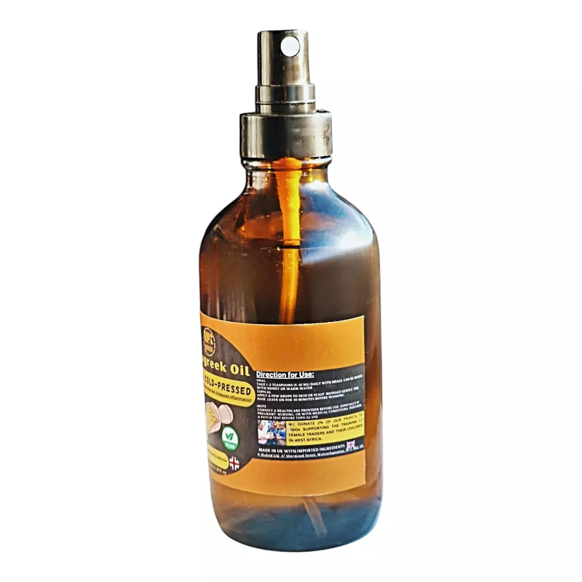 Huked Fenugreek Oil - 100% Natural Multi-Use Hair & Skin Elixir for Hair Growth, Hydration & Wellness, Spray & Dropper Application | 100ml