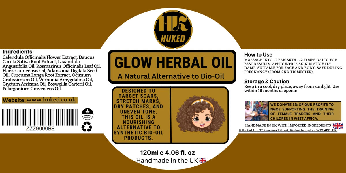 Herbal Glow Oil 120ml – Natural Bio-Oil Alternative for Stretch Marks & Scars