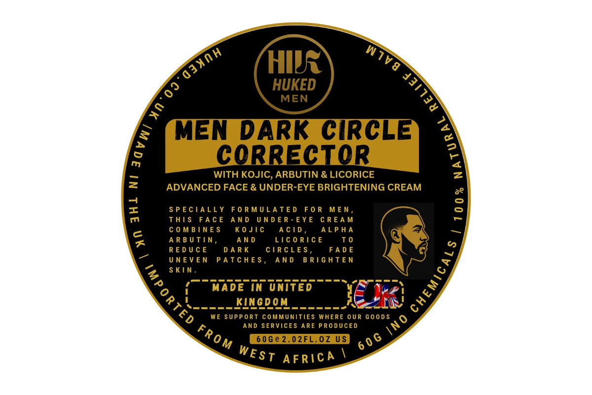 Huked Men Dark Circle Corrector Face Cream – Kojic, Arbutin & Licorice 60g (UK)