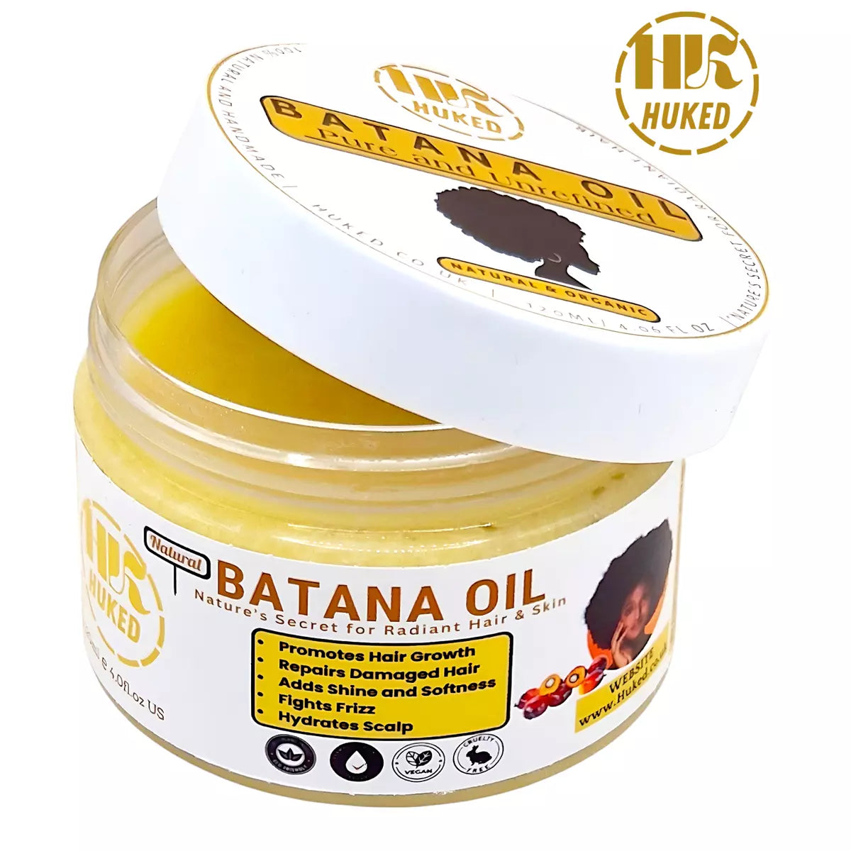 100% Pure Batana Oil Cold-Pressed for Hair Growth, Repair & Nourishments - 120ml