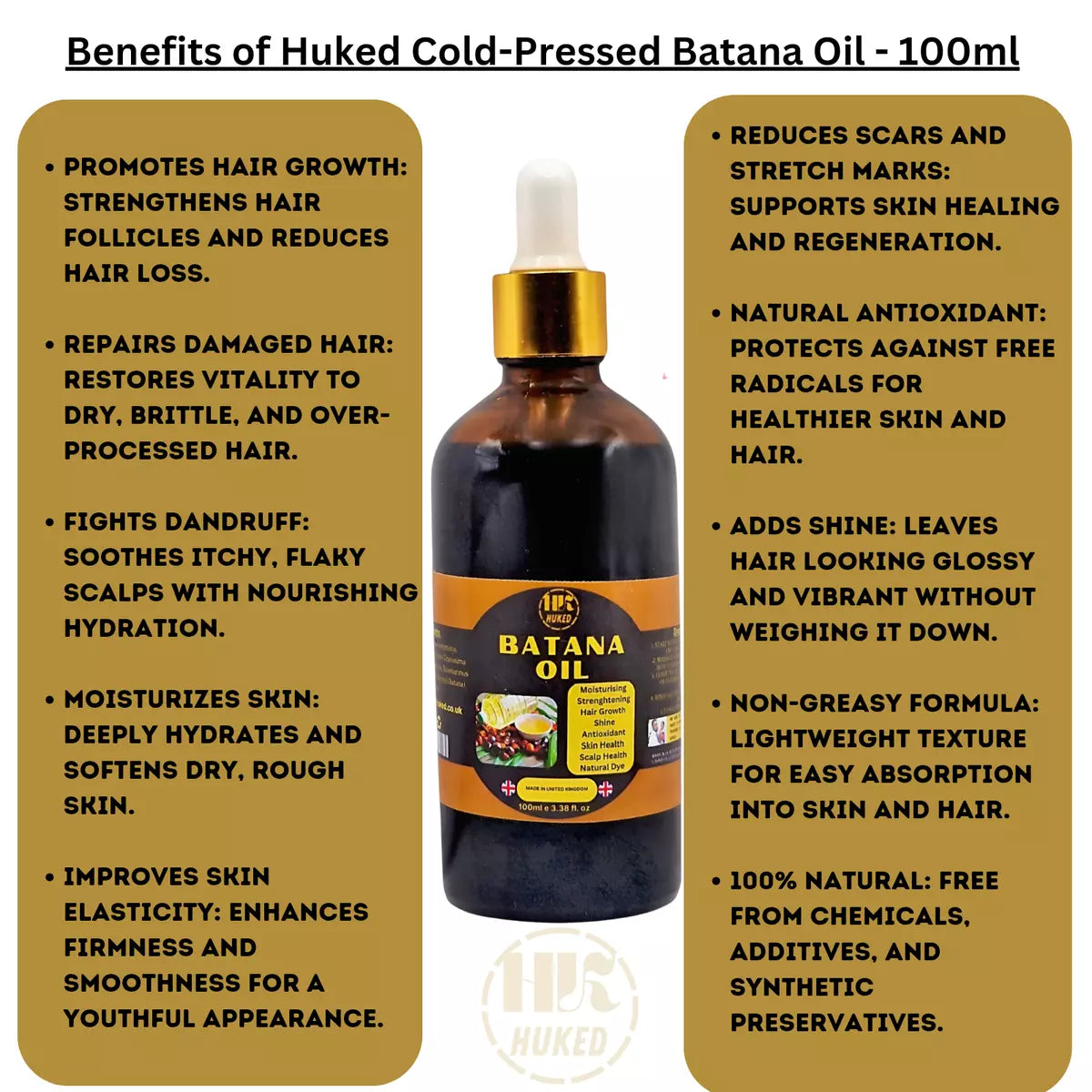 Pure Liquid Batana Oil - Cold Pressed for Hair Growth, Scalp Care & Skin Repair