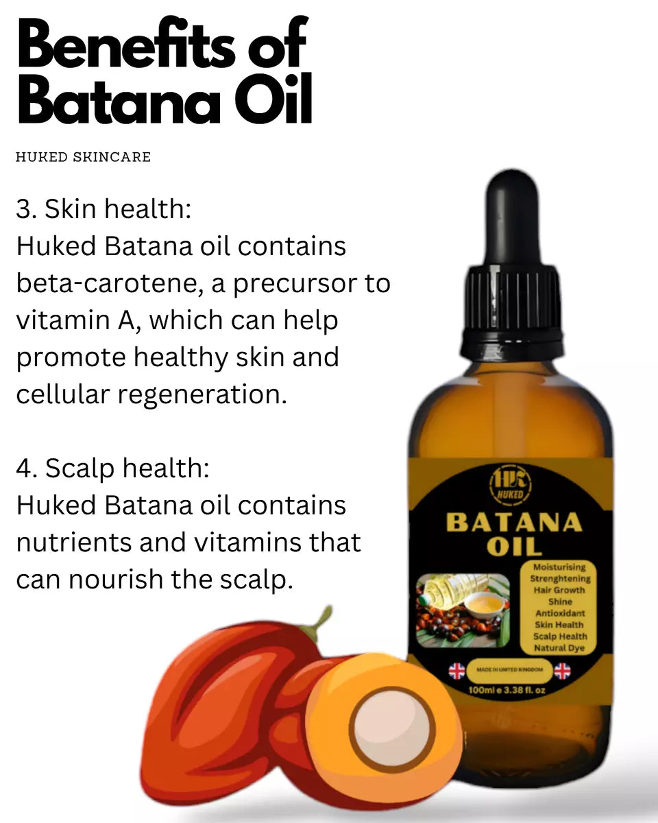 Huked Batana Oil – Premium Nourishing Hair & Skin Oil for Growth, Hydration & Vitality - 100ml | Complimentary Gift | Next Day Delivery | UK
