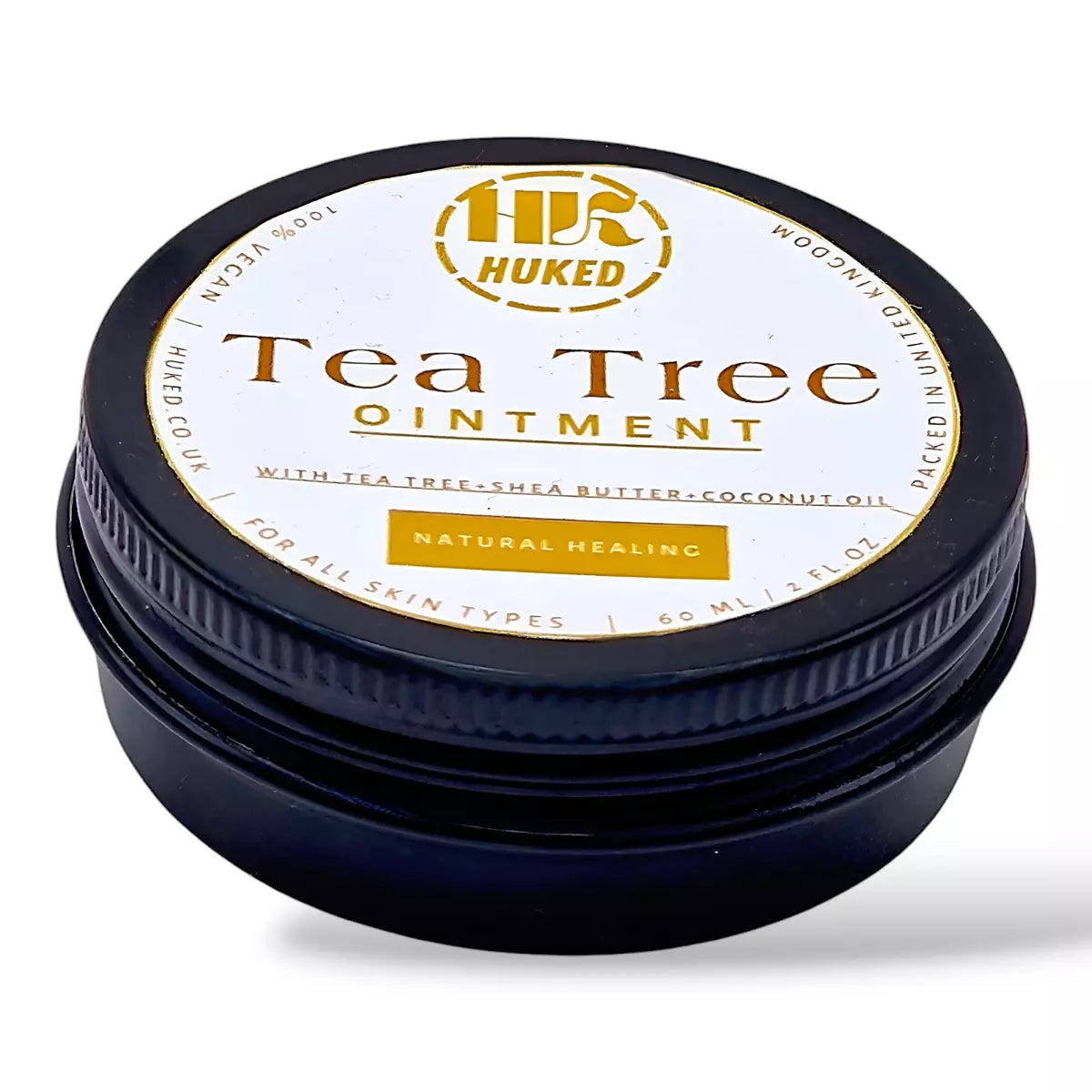 Huked Tea Tree Ointment – All-Natural Healing Balm for Skin Irritations, Burns & Moisturizing Relief - 60ml