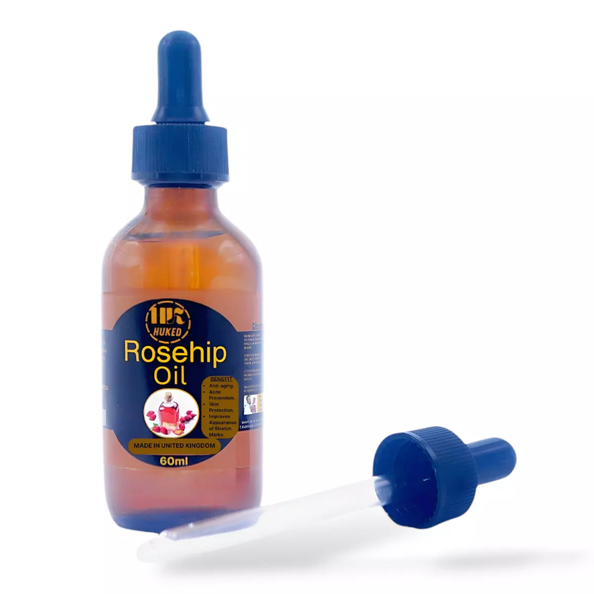 Huked Rosehip Oil – Premium Cold-Pressed Organic Skincare for Hydrated, Youthful Skin - 60ml - UK