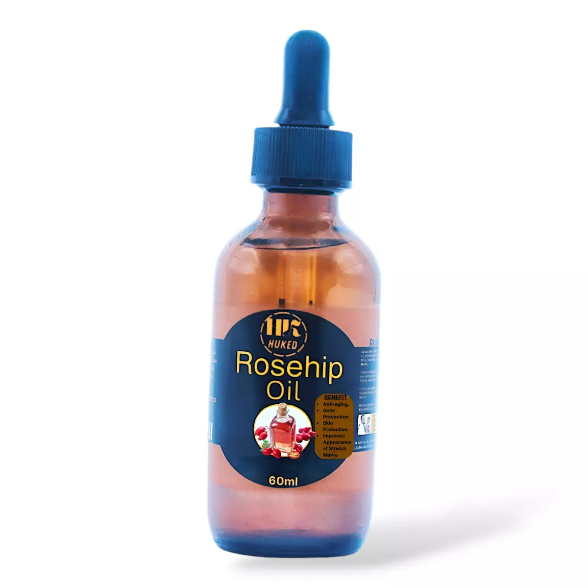 Huked Rosehip Oil – Premium Cold-Pressed Organic Skincare for Hydrated, Youthful Skin - 60ml - UK