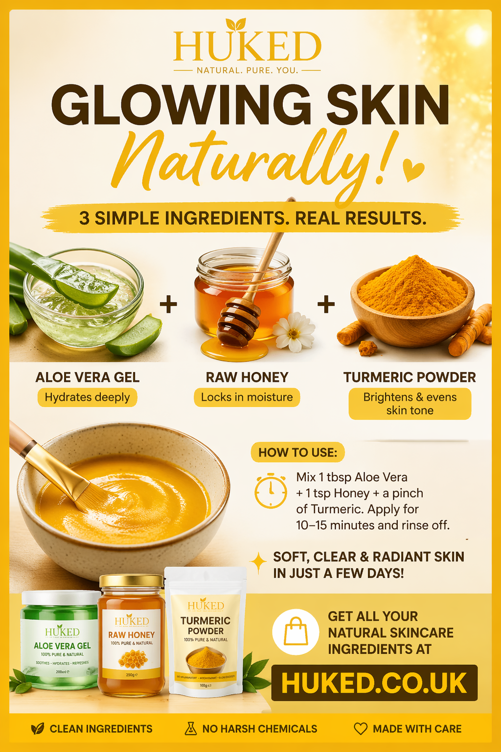3-Ingredient Glow Face Mask for Radiant Skin ✨ | Natural Skincare