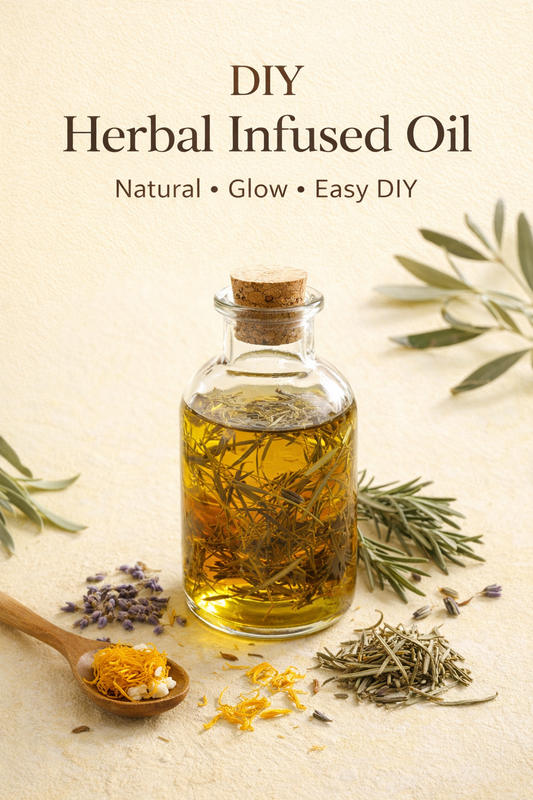 DIY Herbal Infused Body Oil (For Glowing & Healthy Skin)