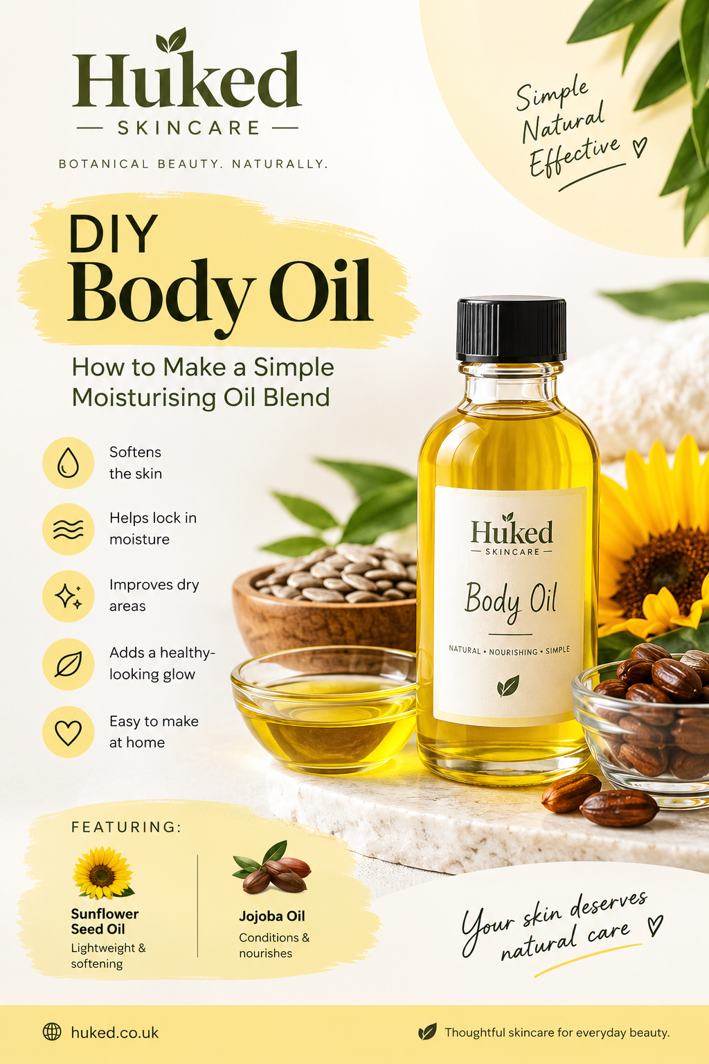 DIY Body Oil: Simple Moisturising Oil Recipe | Huked