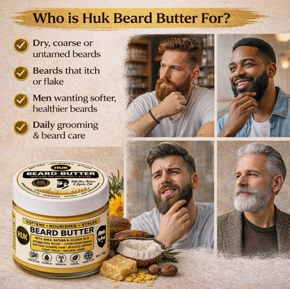 Beard Butter 30g Beard Balm for Dry, Coarse & Itchy Beards Light Hold Handmade