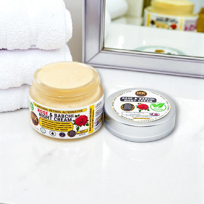 Rose & Babchi Night Cream – Natural Brightening & Hydrating Formula for Glowing Skin | 30ml