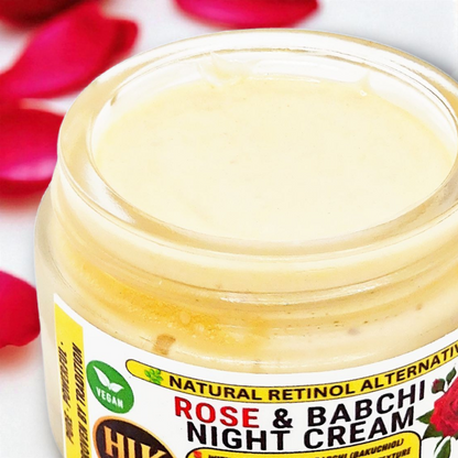 Rose & Babchi Night Cream – Natural Brightening & Hydrating Formula for Glowing Skin | 30ml