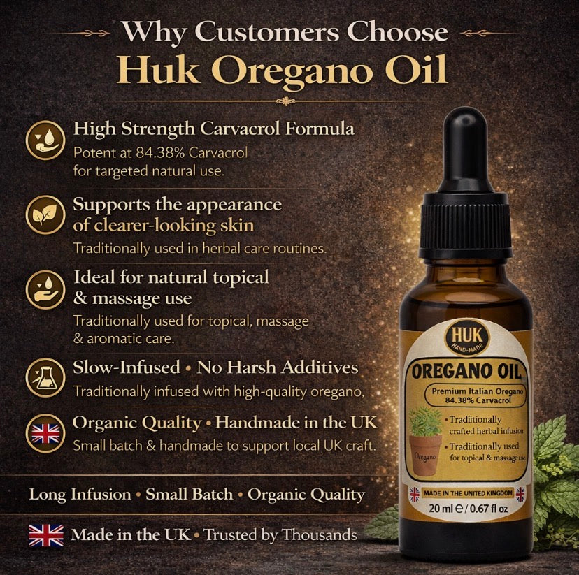 Oil of Oregano 20ml Dropper (Carvacrol) Long-Infused Botanical Topical &Oral Oil