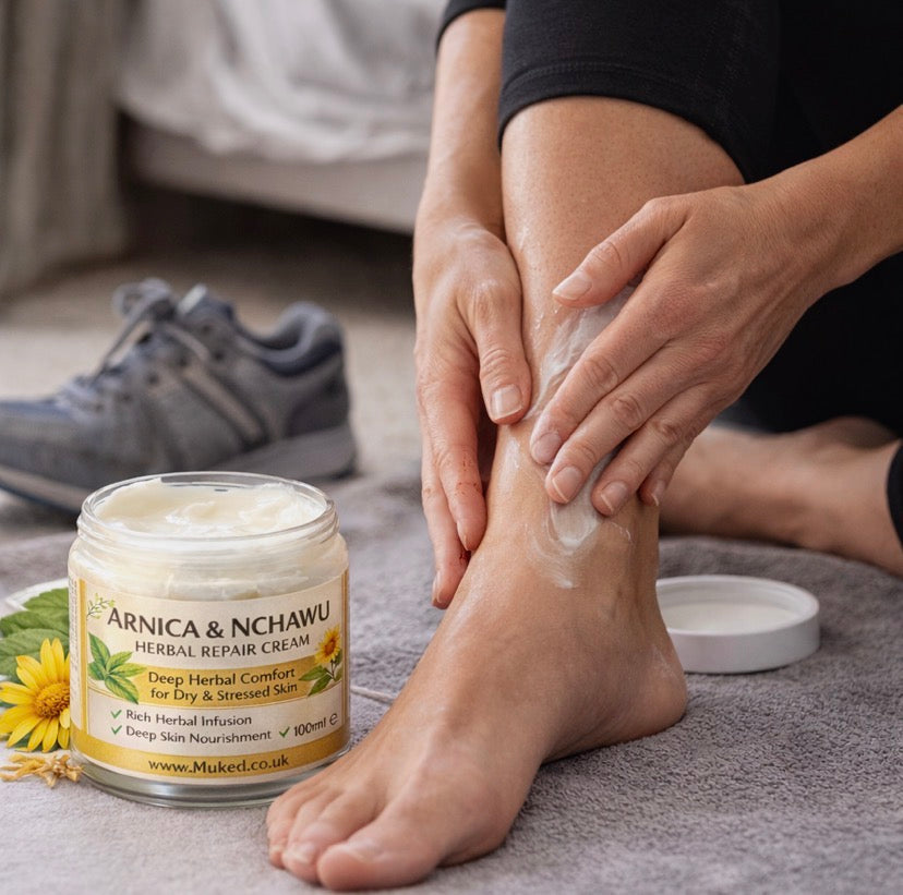 Arnica & Nchawu Herbal Repair Cream 100ml | Dry Skin + Natural Massage Balm UK
