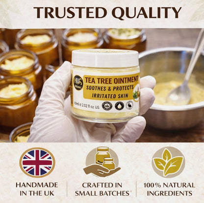Tea Tree Ointment Balm 60ml Natural Skin Relief Irritated Skin Handmade UK