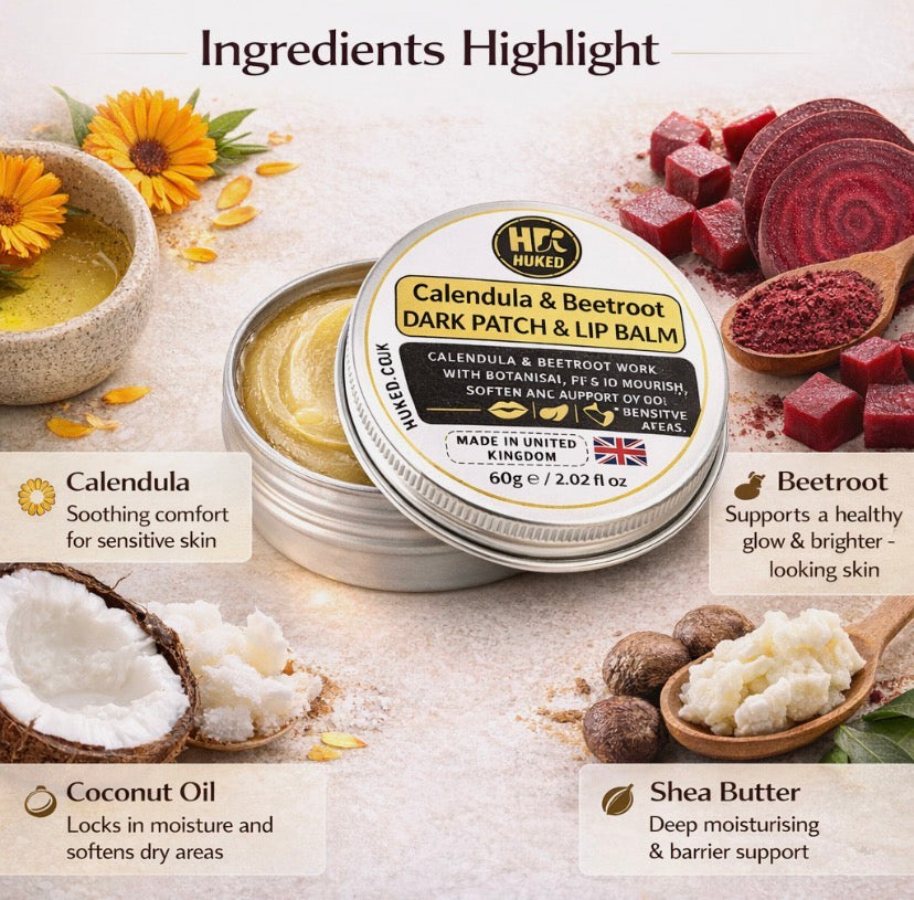 Calendula & Beetroot Dark Patch Balm for Underarms, Inner Thighs & Lips Natural