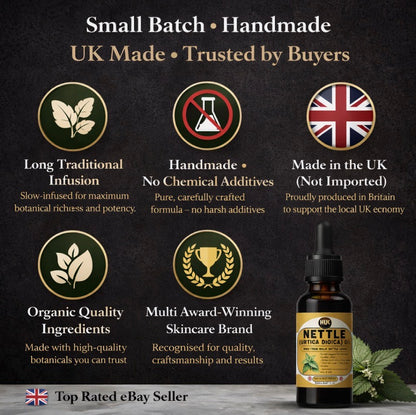Stinging Nettle Oil 20ml (Urtica Dioica) Hair Scalp & Beard Oil UK 100% Nettle