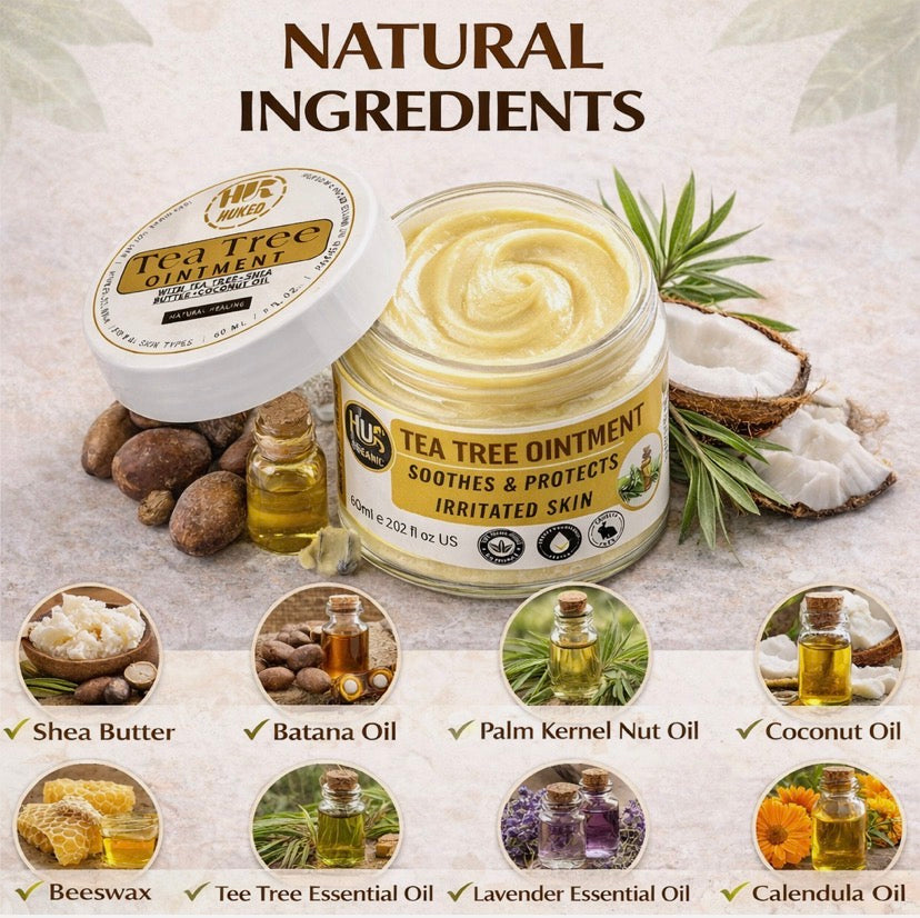 Tea Tree Ointment Balm 60ml Natural Skin Relief Irritated Skin Handmade UK