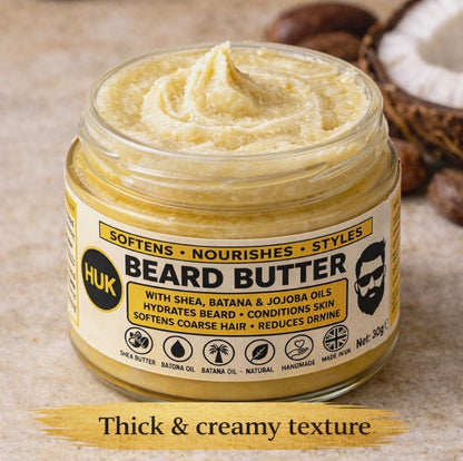 Beard Butter 30g Beard Balm for Dry, Coarse & Itchy Beards Light Hold Handmade