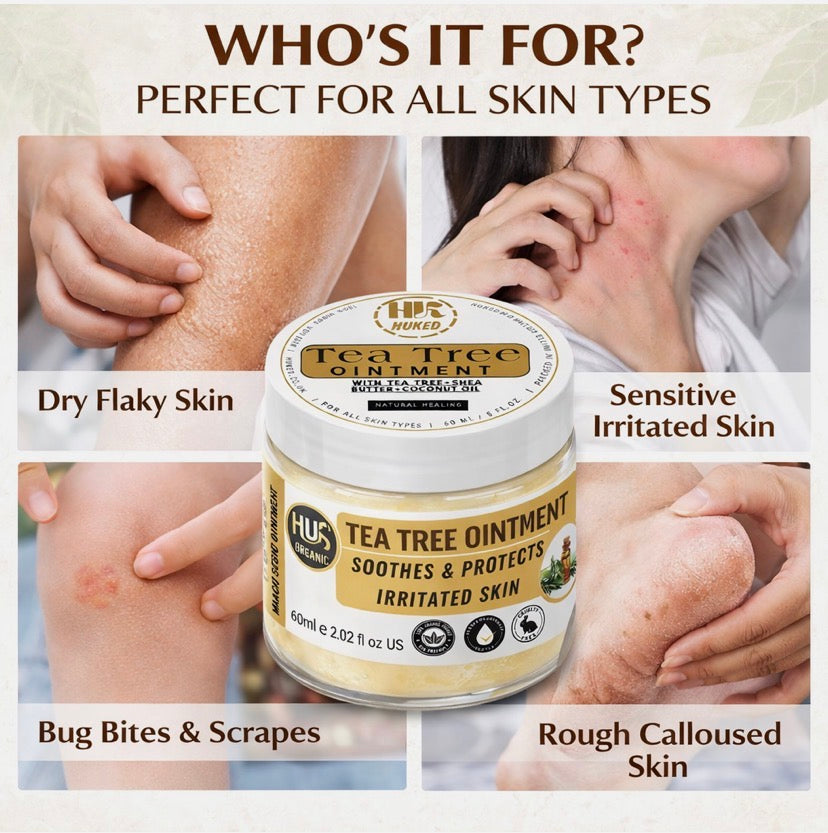 Tea Tree Ointment Balm 60ml Natural Skin Relief Irritated Skin Handmade UK