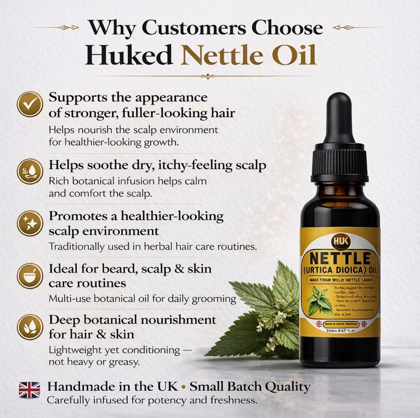 Stinging Nettle Oil 20ml (Urtica Dioica) Hair Scalp & Beard Oil UK 100% Nettle