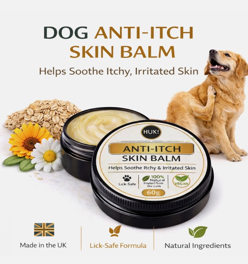 Dog Anti Itch Balm for Itchy Irritated Skin | Natural Oat & Calendula Skin Balm | 60g