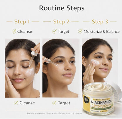 Niacinamide Clarifying Cream 30ml Vernonia & Arnica Acne Control for Oily Skin