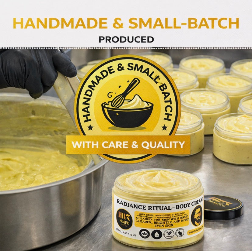 Men’s Body Cream Balm for Dark Spots, Brighter & Uneven Tone | 120ml Handmade UK