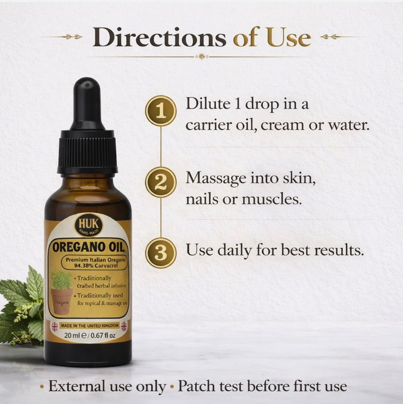 Oil of Oregano 20ml Dropper (Carvacrol) Long-Infused Botanical Topical &Oral Oil