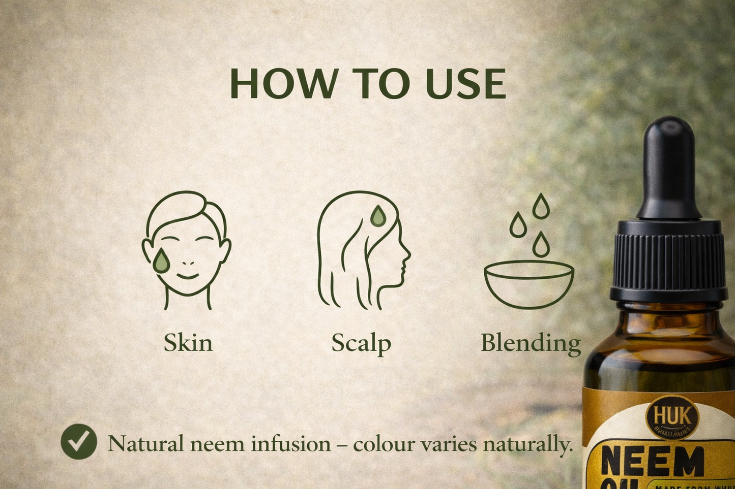 Pure Neem Oil for Skin, Hair & Scalp Care | 100% Natural & Cold-Pressed | 60ml