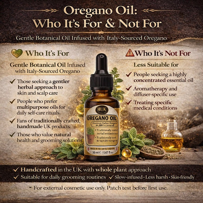 Oil of Oregano 20ml Dropper (Carvacrol) Long-Infused Botanical Topical &Oral Oil