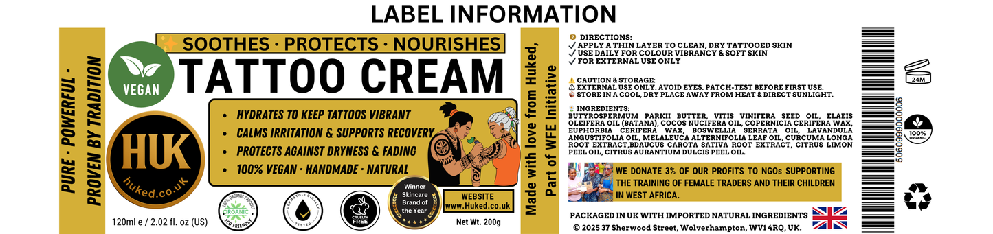 Tattoo Cream – Healing, Soothing & Color-Enhancing Skin Care | 120ml