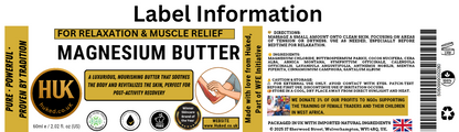 Magnesium Butter – Muscle Relief, Soothing & Hydrating Body Cream | Made in UK | 60ml