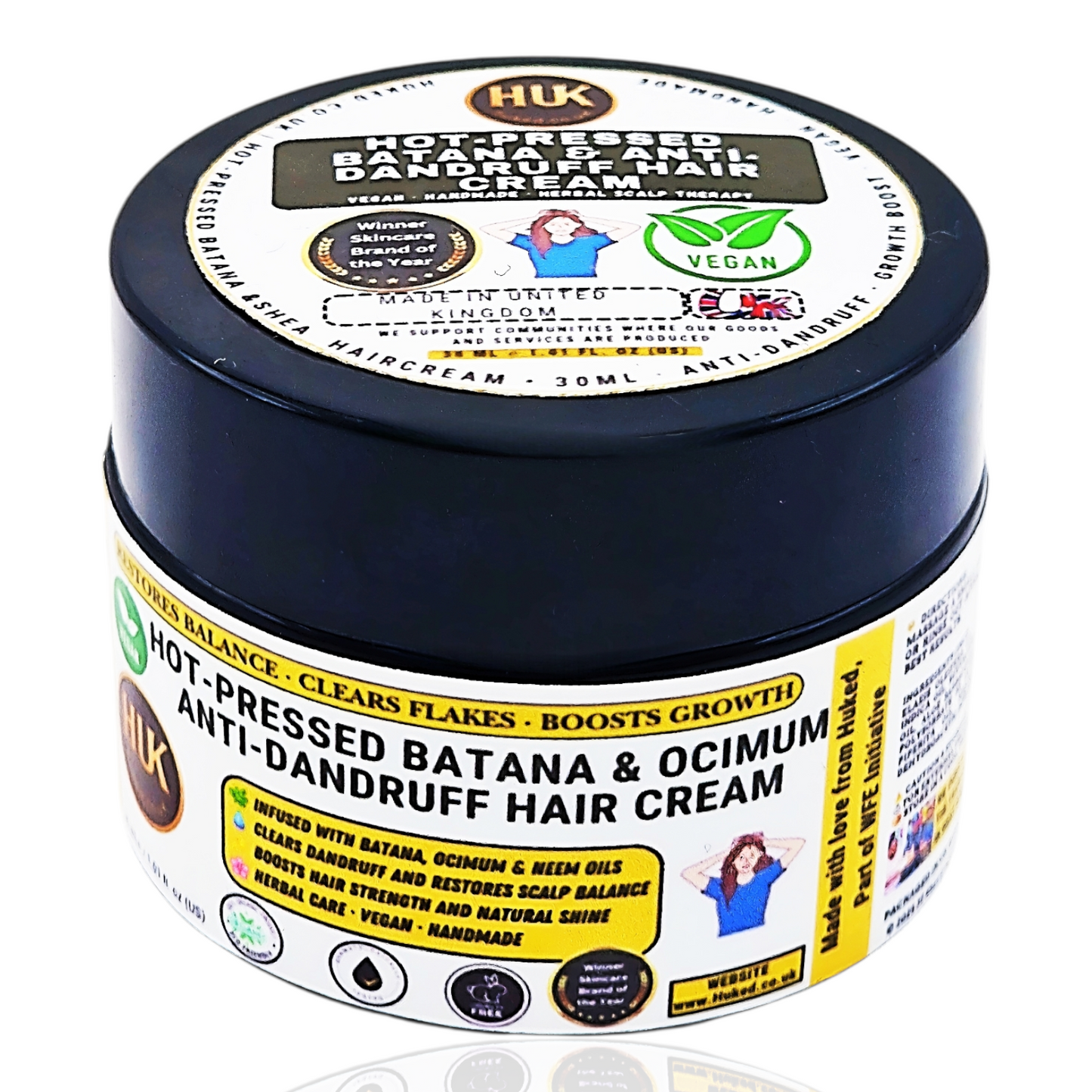 Hot Pressed Batana & Ocimum Anti-Dandruff Hair Cream – Nourishing, Soothing & Flake-Free | 30ml