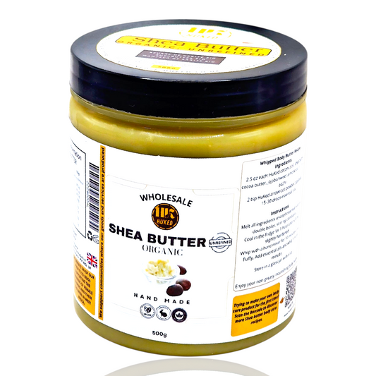 100% Pure Organic Shea Butter – Vegan, Plastic-Free & Nourishing Skin Care - 500g - UK