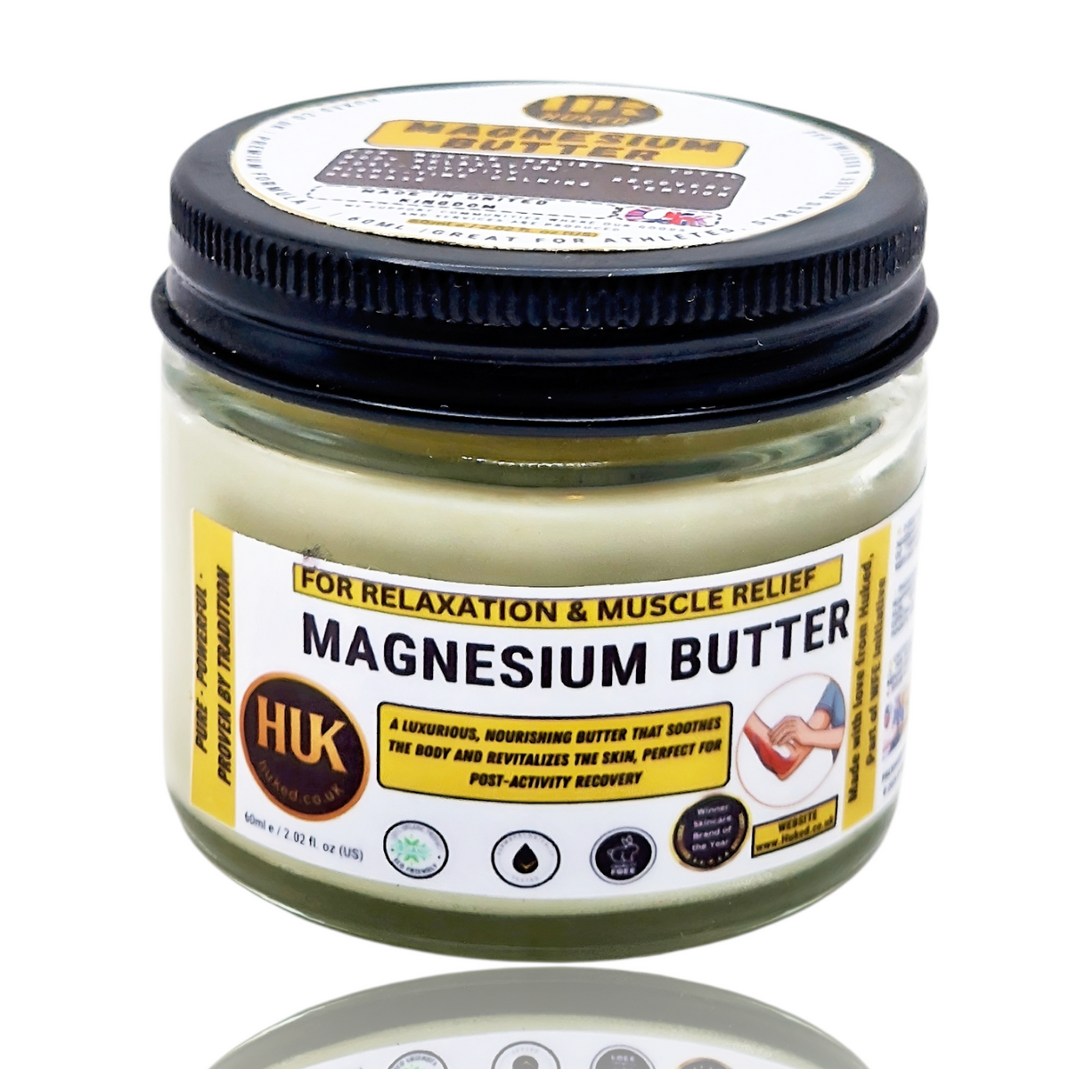 Magnesium Butter – Muscle Relief, Soothing & Hydrating Body Cream | Made in UK | 60ml