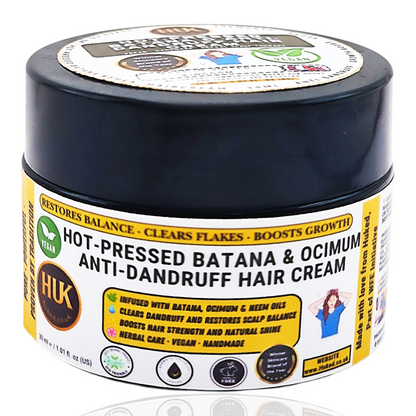 Hot Pressed Batana & Ocimum Anti-Dandruff Hair Cream – Nourishing, Soothing & Flake-Free | 30ml