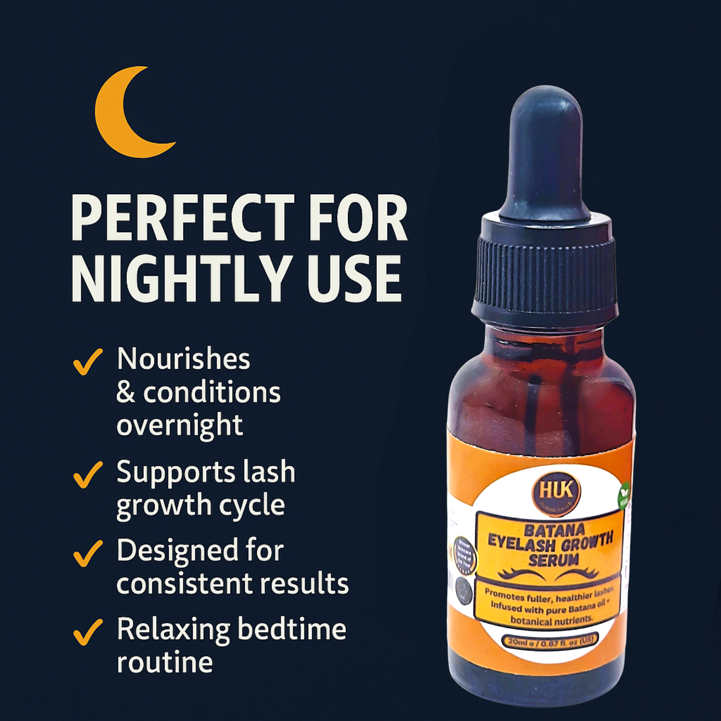 Batana Eyelash Growth Serum – Natural Lash Booster for Longer, Fuller & Thicker Lashes | Made in the UK | 20ml