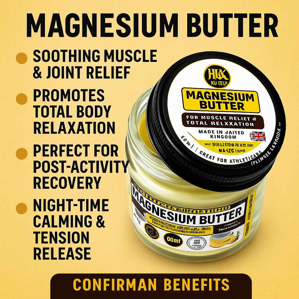 Magnesium Butter – Muscle Relief, Soothing & Hydrating Body Cream | Made in UK | 60ml